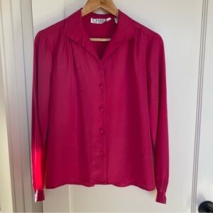 Chaus Women's Hot Pink Button-Up Blouse